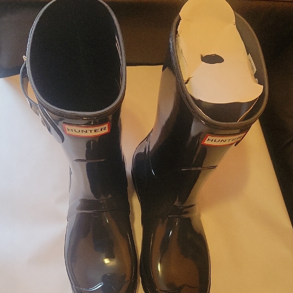 Hunter Glossy Black Waterproof Boots